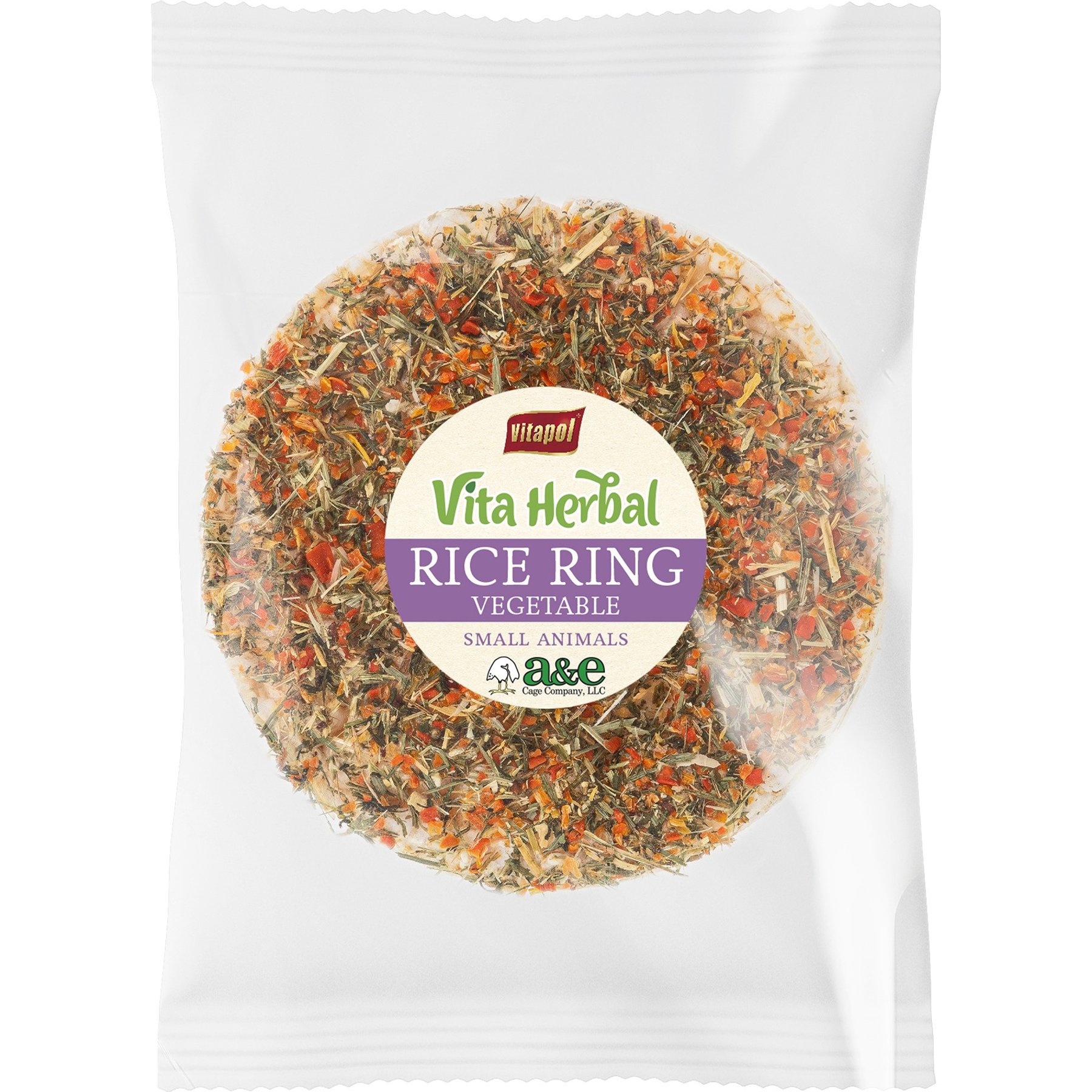 Vitapol by A&E Cage Company Circle Rice Cake Vegetable Small Animal Treats