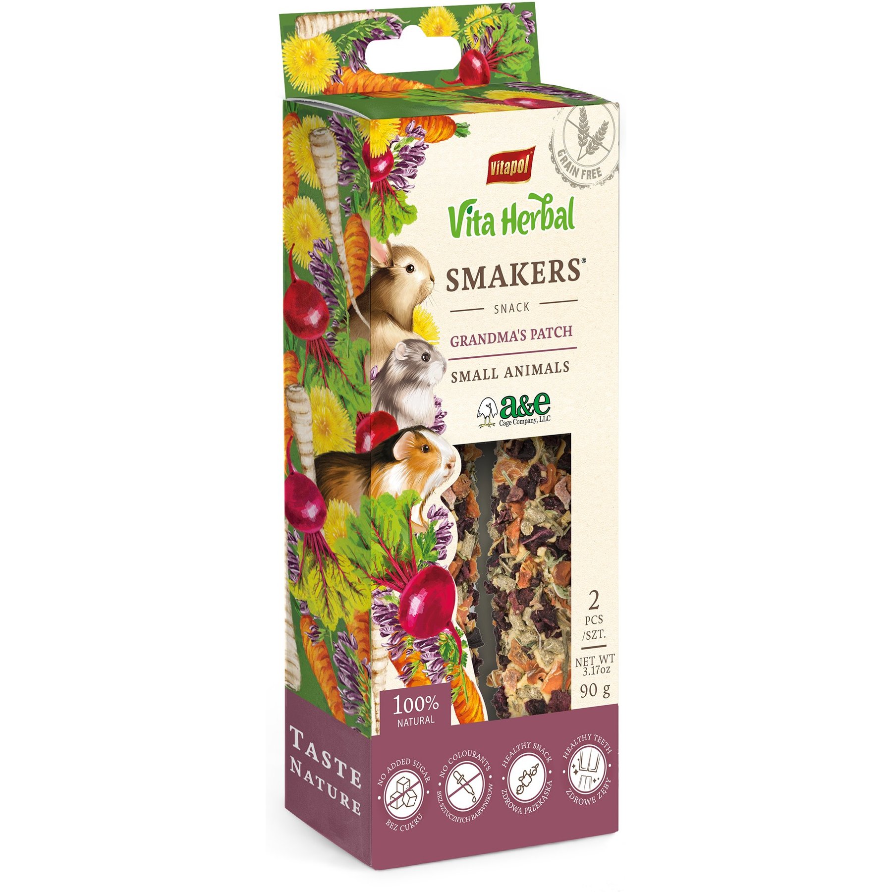 Vitapol by A&E Cage Company Smakers Vita Herbal Grandmas Patch Small Animal Treats, 2 count