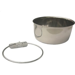 A&E Cage Company Stainless Steel Bird Coop Cup with Ring & Bolt, 10-oz