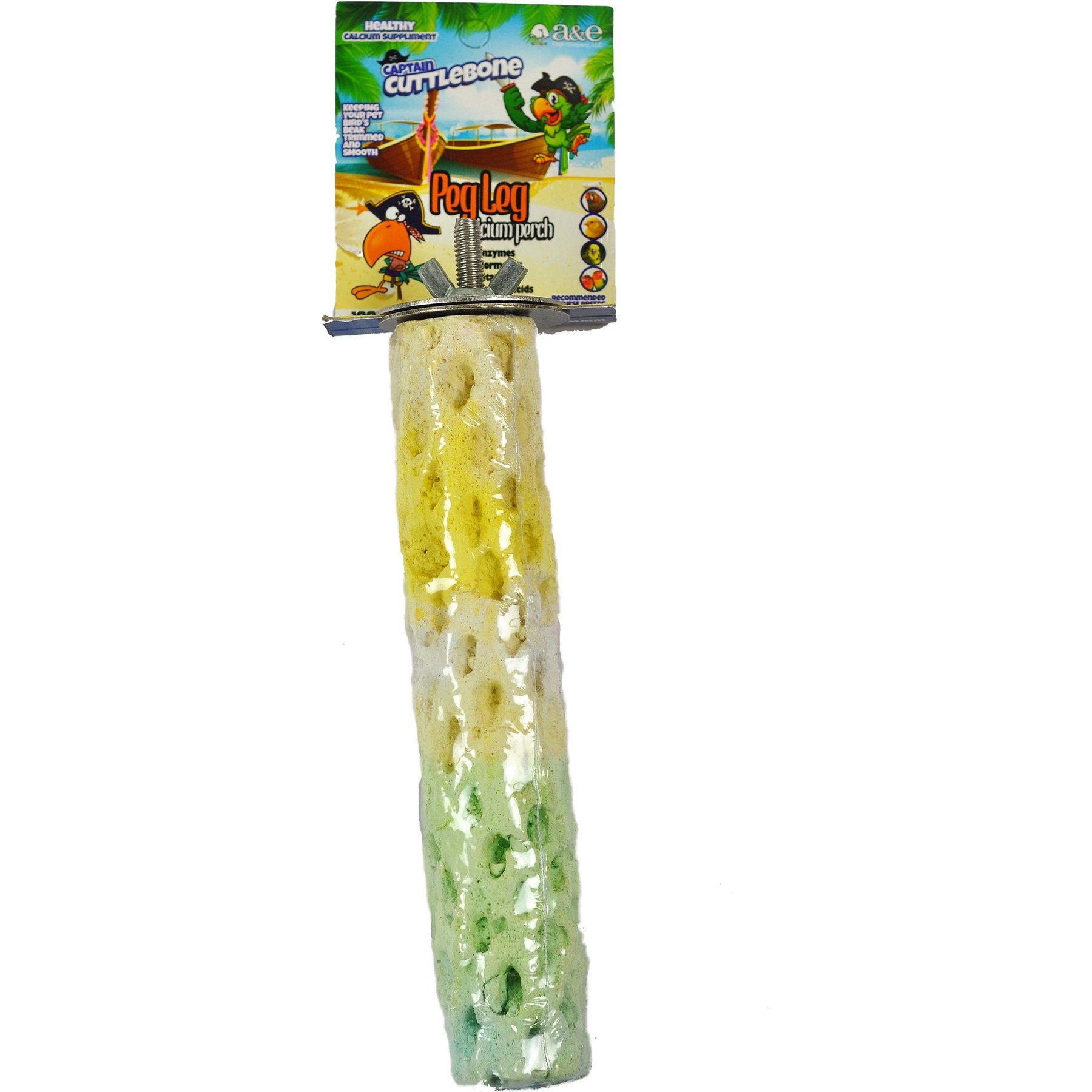 A&E Cage Company Calcium Bird Perch, Multicolor, Medium