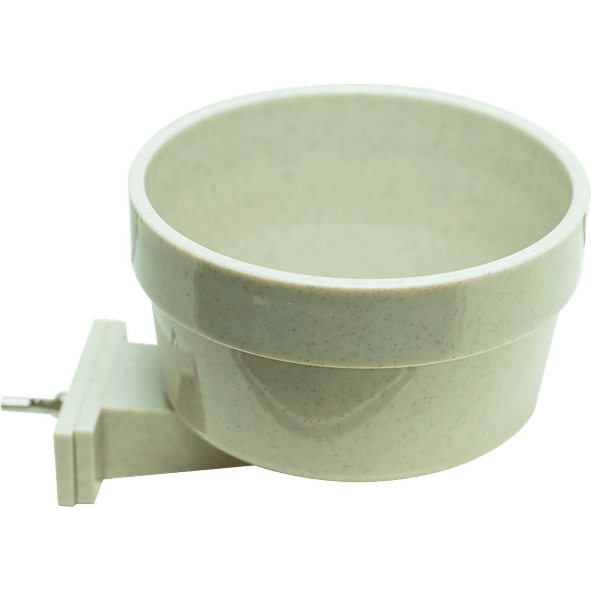 A&E Cage Company Plastic Quick Locking Crock Bird Bowl, White, 20-oz