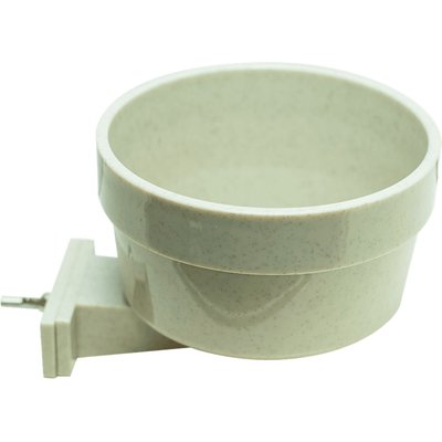 A&E Cage Company A&E Cage Company Plastic Quick Locking Crock Bird Bowl, White, 20-oz