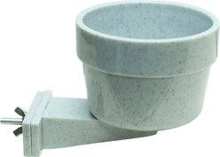 A&E Cage Company Plastic Quick Locking Crock Bird Bowl, White, 10-oz