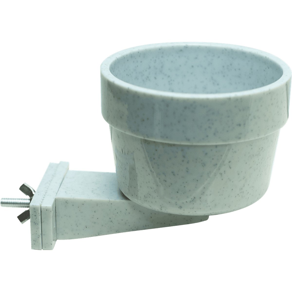 A&E Cage Company Plastic Quick Locking Crock Bird Bowl, White, 10-oz