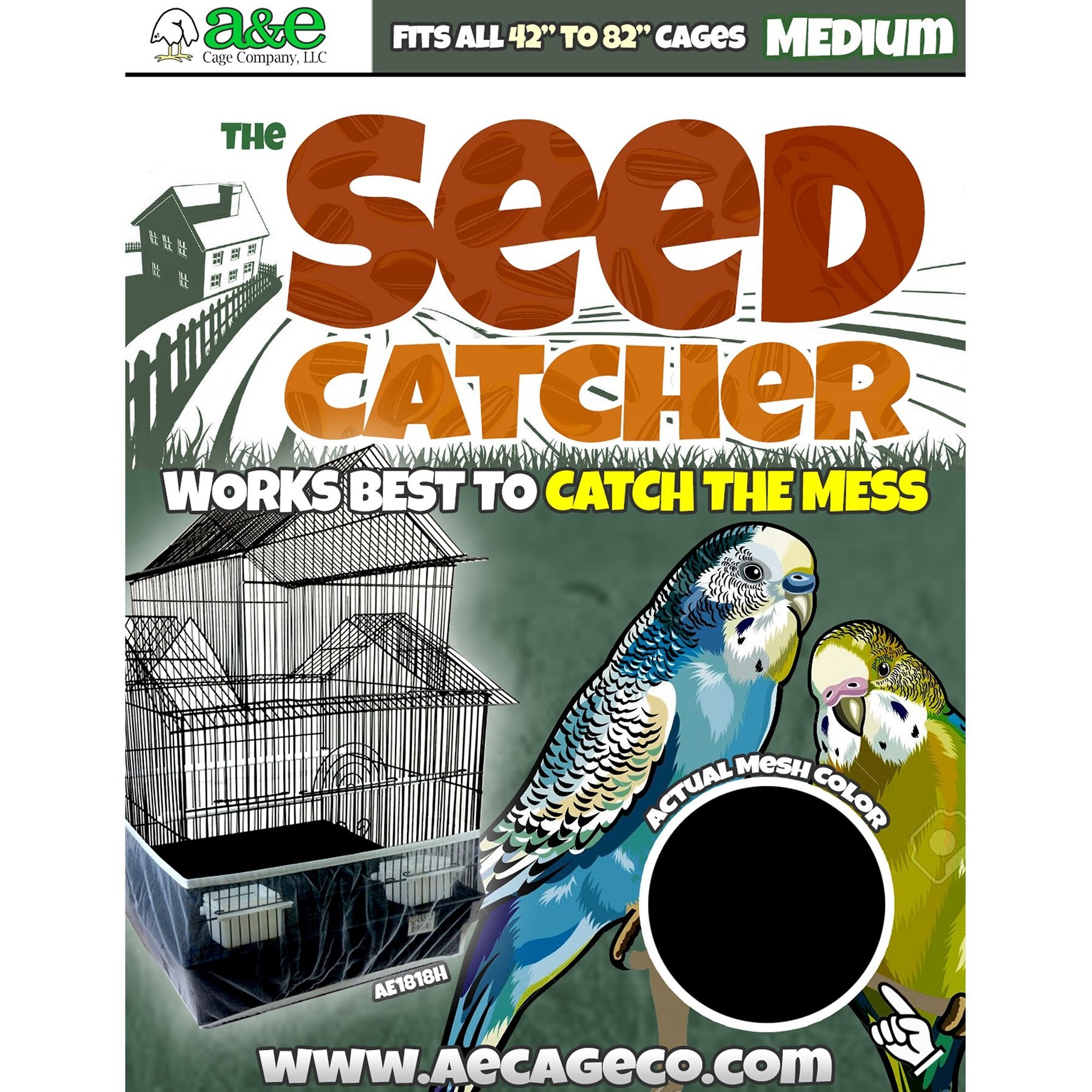 Happy Beaks by A&E Cage Company 8-in Seed Catcher Bird Toy, Medium, Multicolor