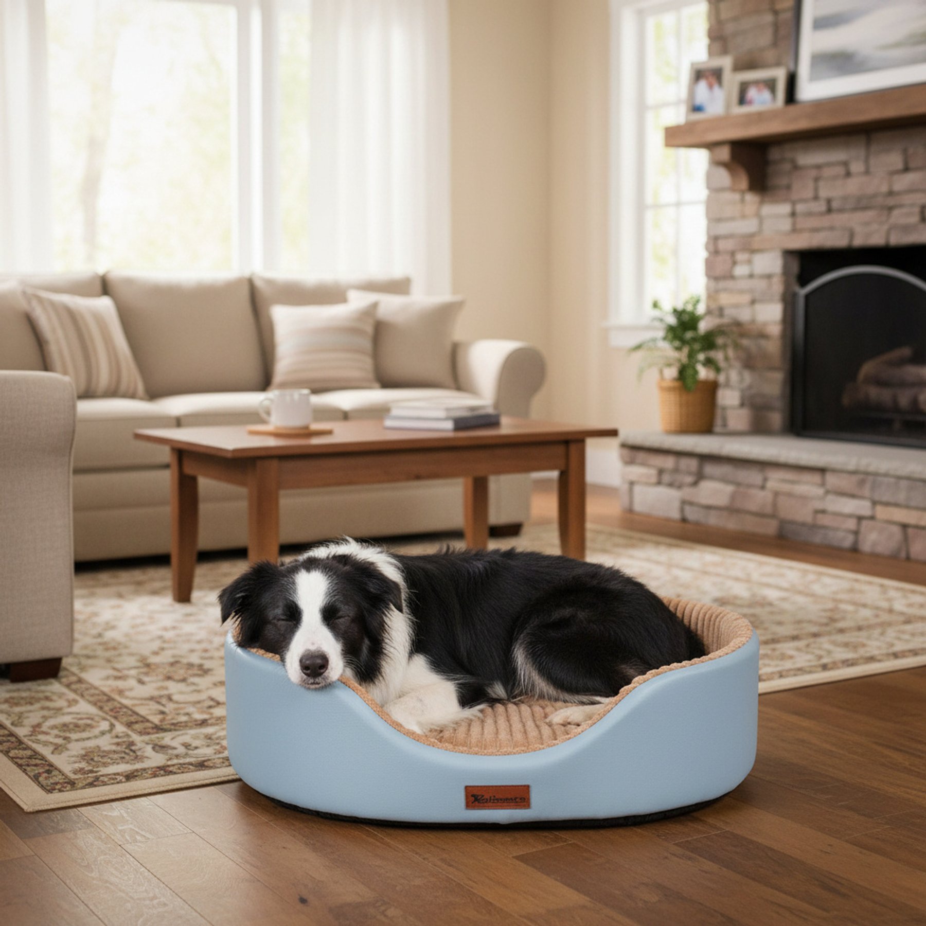 Kylinsure Waterproof Comfort Orthopedic Dog & Cat Sofa Bed with Removable Cover & Ice Pad, Blue, Jumbo