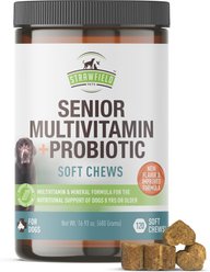 Strawfield Pets Hickory Bacon Flavored Soft Chew Multivitamin + Probiotic for Senior Dogs, 120 count
