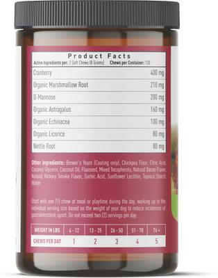 Show full view: Strawfield Pets Cranberry Hickory Bacon Flavored Chews Bladder & UTI Support Supplement for Dogs, 120 count slide 9 of 10