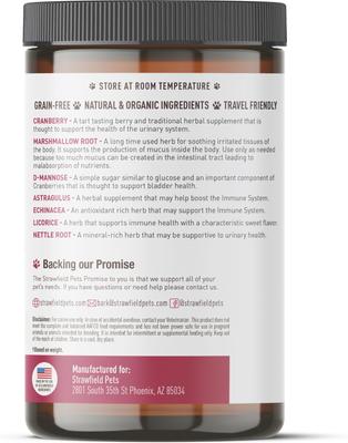 Show full view: Strawfield Pets Cranberry Hickory Bacon Flavored Chews Bladder & UTI Support Supplement for Dogs, 120 count slide 8 of 10