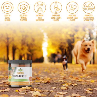 Show full view: Strawfield Pets Super Bone Broth + Chicken Flavored Collagen & Chicken Liver Powder Joint Supplement for Dogs & Cats, 4.23-oz jar slide 8 of 10