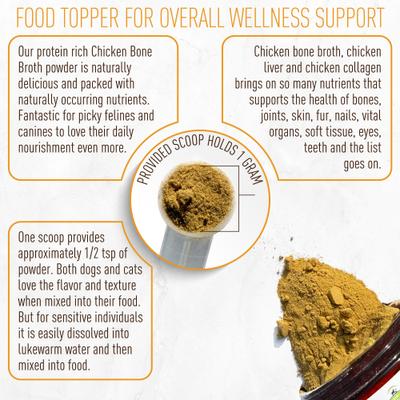 Show full view: Strawfield Pets Super Bone Broth + Chicken Flavored Collagen & Chicken Liver Powder Joint Supplement for Dogs & Cats, 4.23-oz jar slide 6 of 10