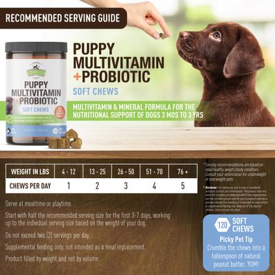 Show full view: Strawfield Pets Hickory Bacon Flavored Soft Chew Multivitamin + Probiotic for Puppy & Dogs, 120 count slide 4 of 10