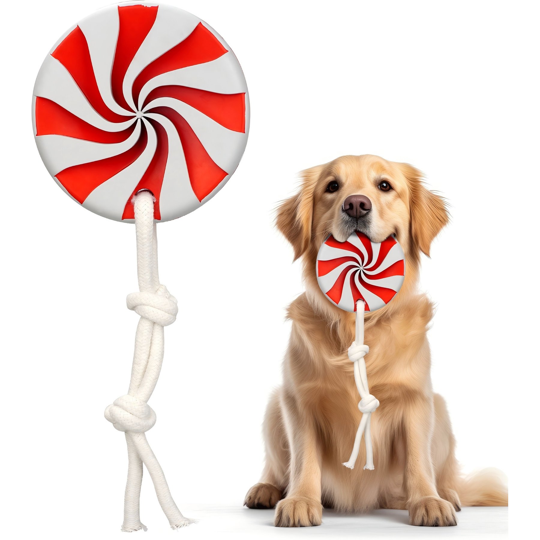 Petopia lollipops Interactive Dog Chews Toy, Large, Red/White