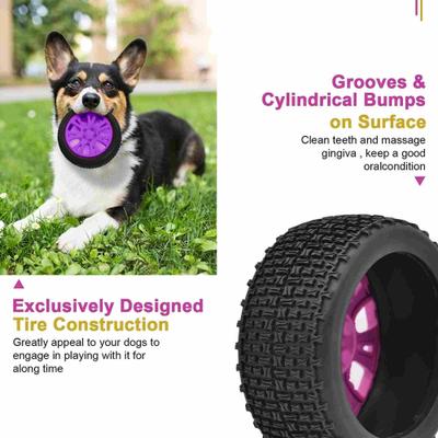 Show full view: Petopia Tire Interactive Dog Chew Toy, Purple/Black, Medium slide 8 of 11