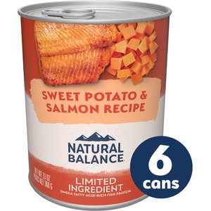 Natural Balance Limited Ingredient Grain-Free Sweet Potato & Salmon Wet Dog Food, 13-oz can, case of 6