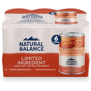 Natural Balance Limited Ingredient Grain-Free Sweet Potato & Salmon Wet Dog Food, 13-oz can, case of 6