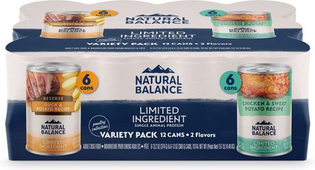 Natural Balance Limited Ingredient Poultry Variety Pack Reserve Duck & Potato & Chicken & Sweet Potato Wet Dog ...
