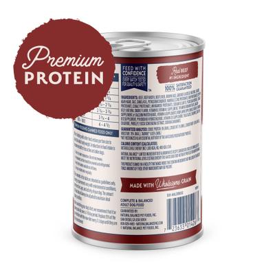 Show full view: Natural Balance Limited Ingredient Beef & Brown Rice Recipe Canned Dog Food, 13-oz can, case of 12 slide 4 of 11