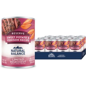 Natural Balance Limited Ingredient Reserve Sweet Potato & Venison Recipe Wet Dog Food, 13-oz can, case of 12