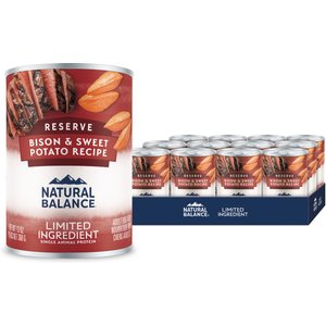 Natural Balance Limited Ingredient Reserve Bison & Sweet Potato Recipe Wet Dog Food, 13-oz can, case of 12