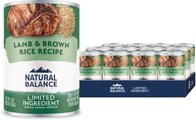 Natural Balance Limited Ingredient Lamb & Brown Rice Recipe Wet Dog Food, 13-oz can, case of 12