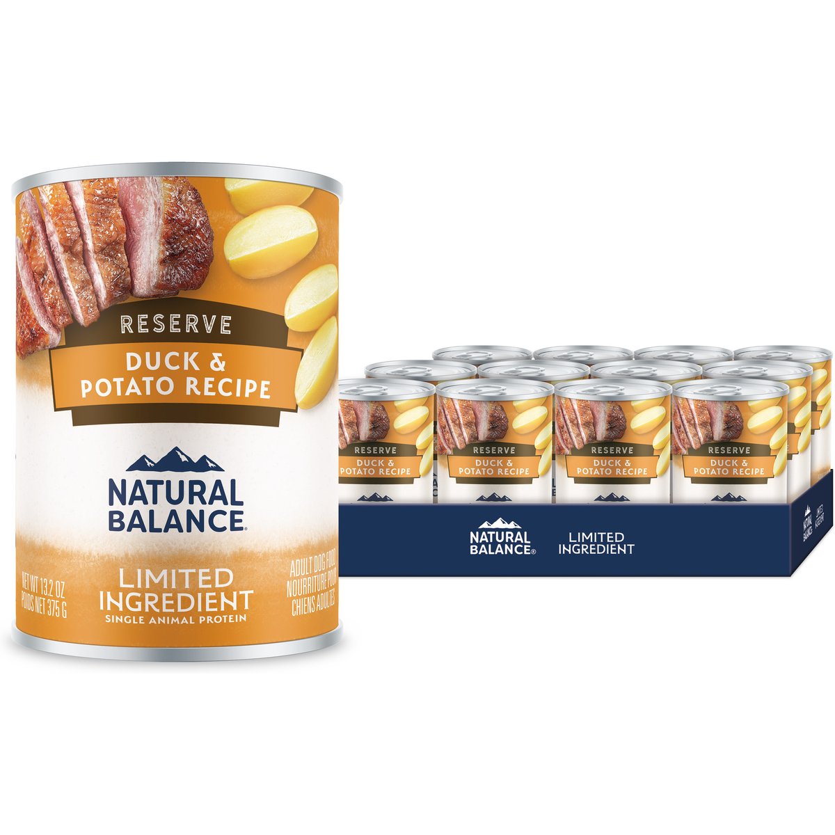 Natural Balance Limited Ingredient Duck & Potato Recipe Grain-Free Canned Wet Dog Food, 13.2-oz can, bundle of 24