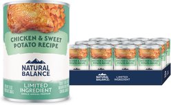 Natural Balance L.I.D. Limited Ingredient Diets Chicken & Sweet Potato Formula Grain-Free Canned Dog Food, 13-oz, case of 12