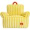 Show in main carousel: ZEZE Colorful Plush Striped Furniture Style Sofa Small Dog & Cat Bed, Yellow, Medium slide 8 of 9