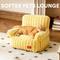 Show in main carousel: ZEZE Colorful Plush Striped Furniture Style Sofa Small Dog & Cat Bed, Yellow, Medium slide 5 of 9