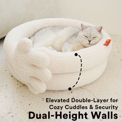 ZEZE Cozy Fleece Round Nest Hugging Hand Bolster Small Dog & Cat Bed slide 2 of 9