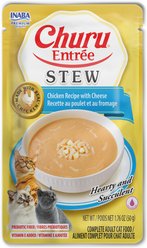Inaba Churu Entrée Chicken Recipe with Cheese Grain-Free, High Moisture, Prebiotic Stew Wet Cat Food, 1.76-oz pouch, 48 count