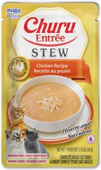 Inaba Churu Entrée Chicken Recipe Grain-Free, High Moisture, Prebiotic Stew Wet Cat Food, 1.76-oz pouch, 48 count