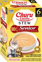 Inaba Churu Entrée Senior Chicken Recipe with Tuna Grain-Free, High Moisture, Prebiotic Stew Wet Cat Food, 1.76-oz pouch, 6 count