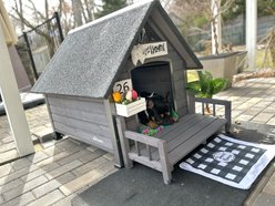 Aivituvin Strong Iron Frame Outdoor Dog House with Porch, Small, Gray slide 2 of 9