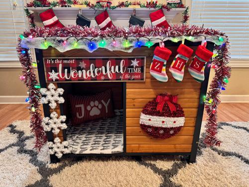 Show full view: Aivituvin Wooden Heavy Duty Dog House, Brown, Large slide 5 of 7