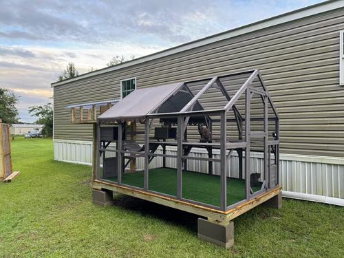 Show full view: Aivituvin AIR52 Outdoor Wooden Cat House, Gray, Large slide 8 of 12