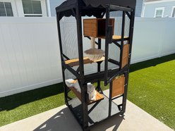 Aivituvin AIR7014 Catio Wooden Cat Scratching Post, Brown slide 2 of 9