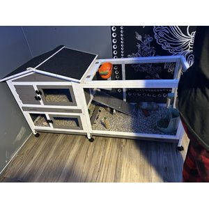 Aivituvin Indoor & Outdoor Rabbit Hutch, Brown