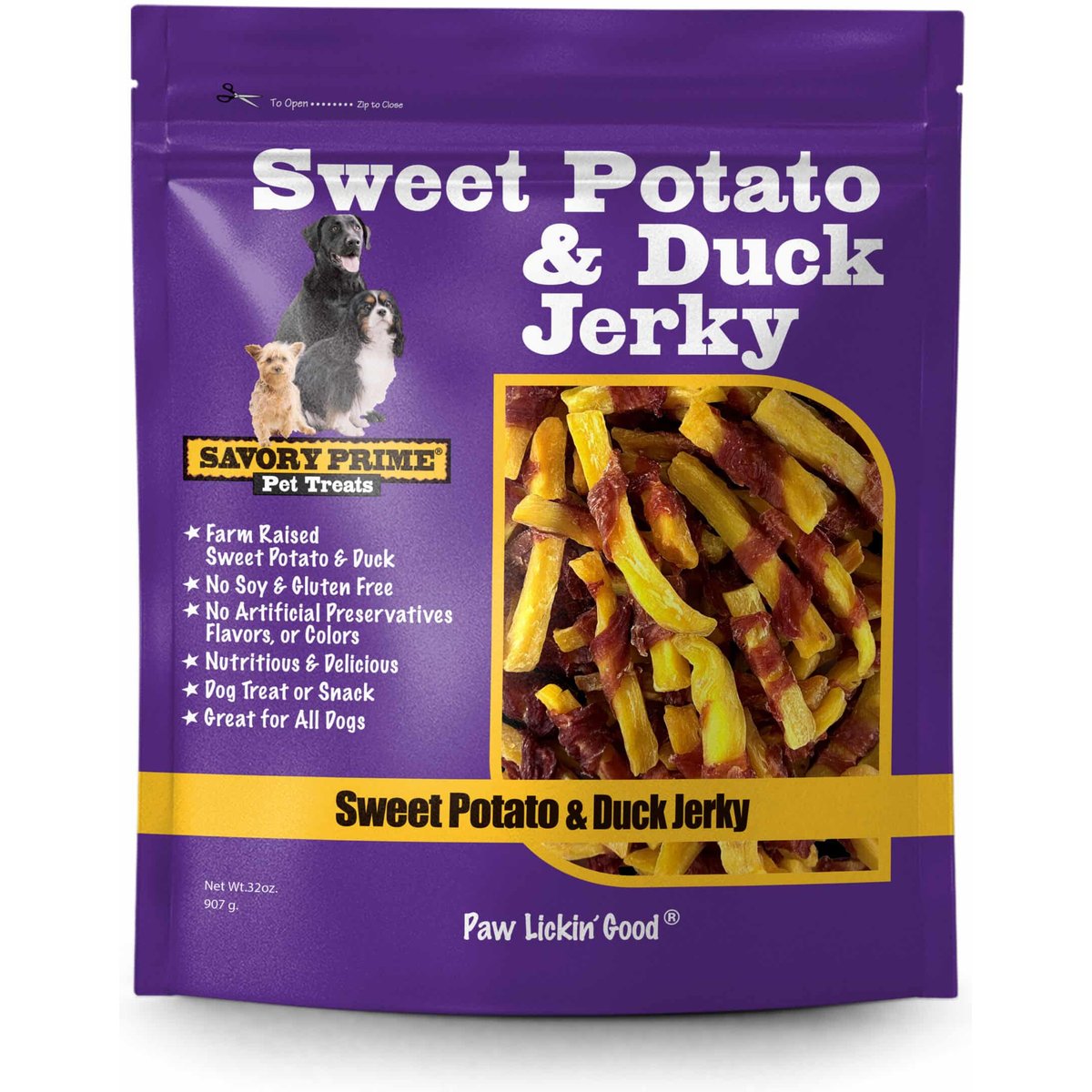 Savory Prime Sweet Potato & Duck Jerky Dog Treats, 32-oz bag