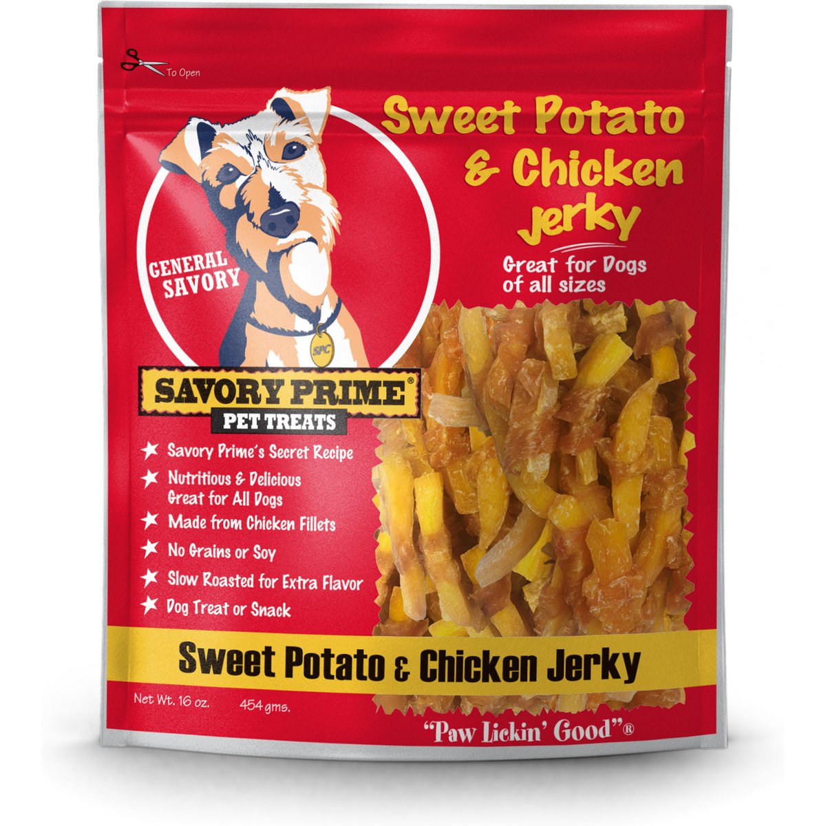 Savory Prime Sweet Potato & Chicken Jerky Dog Treats, 16-oz bag