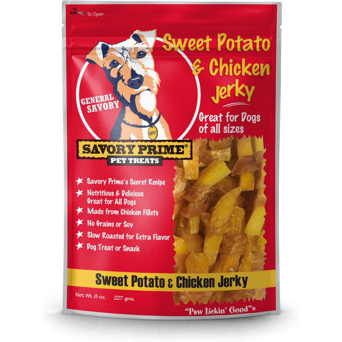 Savory Prime Sweet Potato & Chicken Jerky Dog Treats, 8-oz bag