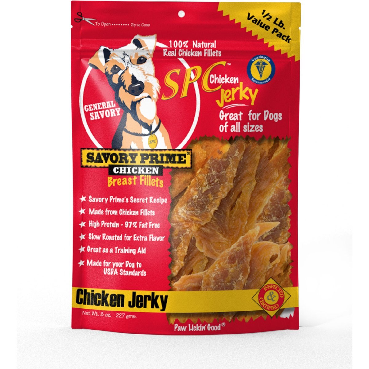 Savory Prime Natural Chicken Jerky Breast Dog Treats, 8-oz bag