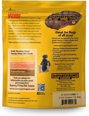 Show full view: Savory Prime Rawhide Chips Chicken Dog Treats, 16-oz bag slide 3 of 3