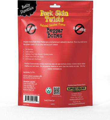 Show full view: Savory Prime Beggar Bones Pork Skin Twist Dog Treats, 20.7-oz bag, 21 count slide 3 of 3