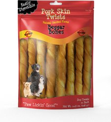 Savory Prime Beggar Bones Pork Skin Twist Dog Treats, 10.8-oz bag, 11 count
