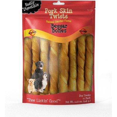 Savory Prime Savory Prime Beggar Bone Pork Skin Twist Rawhide-Free Dog Treats, 11 count