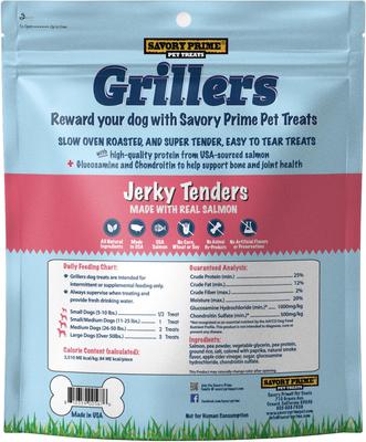 Show full view: Savory Prime Grillers Salmon Tenders Jerky Dog Treats, 16-oz bag slide 3 of 3