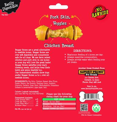 Show full view: Savory Prime Beggar Bone Pork Wrap Mini Dog Treats, 13.1-oz bag, 21 count slide 3 of 3