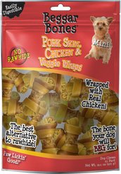 Savory Prime Beggar Bone Pork Wrap Mini Dog Treats, 13.1-oz bag, 21 count