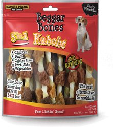 Savory Prime Beggar Bones Chicken Kabobs Dog Treats, 12-oz bag, 18 count